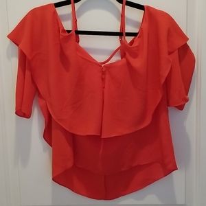 Elodie Flowy Cold Shoulder ruffle Top